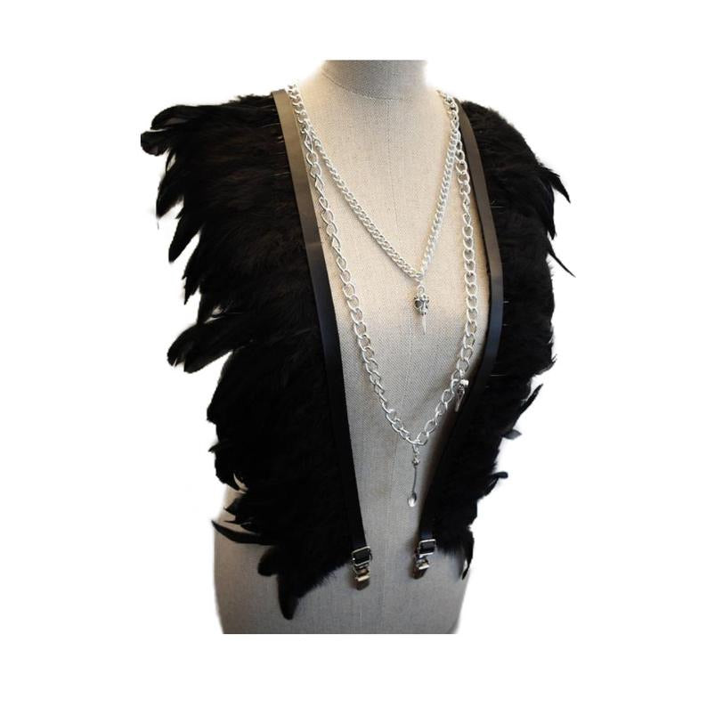 KISS OF DEATH Black Feathered Harness