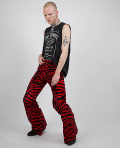 WE ARE CHAOS Red Tiger Flared Trousers (Unisex)