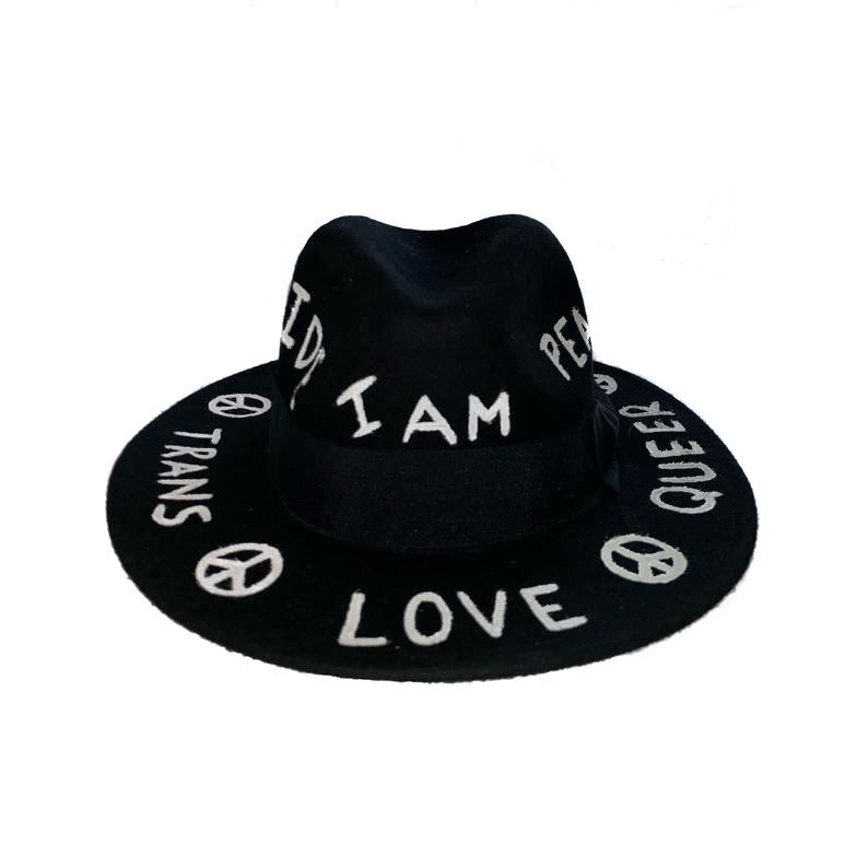 I AM LOVE Hand Painted Fedora